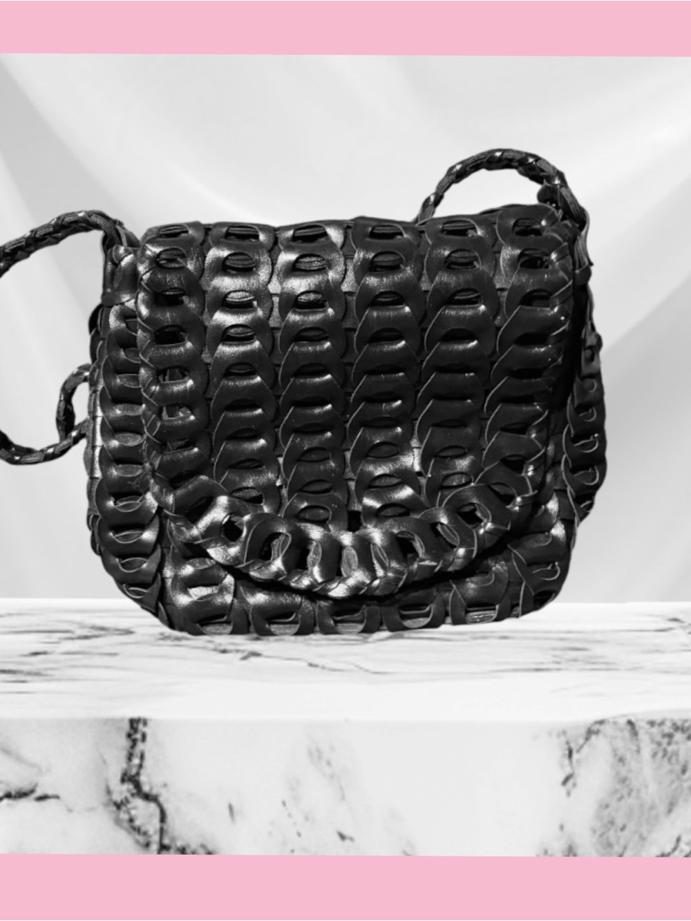 Braided Woven Crossbody Bag - Black